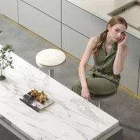 Set di 2 sgabelli da bar, sedie da bar girevoli con seduta in pino, altezza regolabile e poggiapiedi, bianco