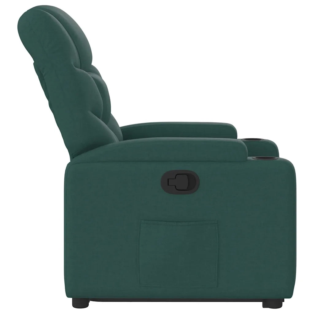Poltrona Alzapersona Reclinabile Verde Scuro in Tessuto 3204602