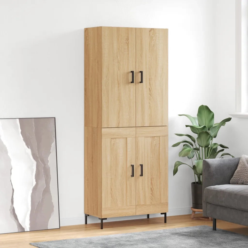Credenza-Buffet-Armadio da cucina Rovere Sonoma 69,5x34x180 cm in Legno Multistrato 398155