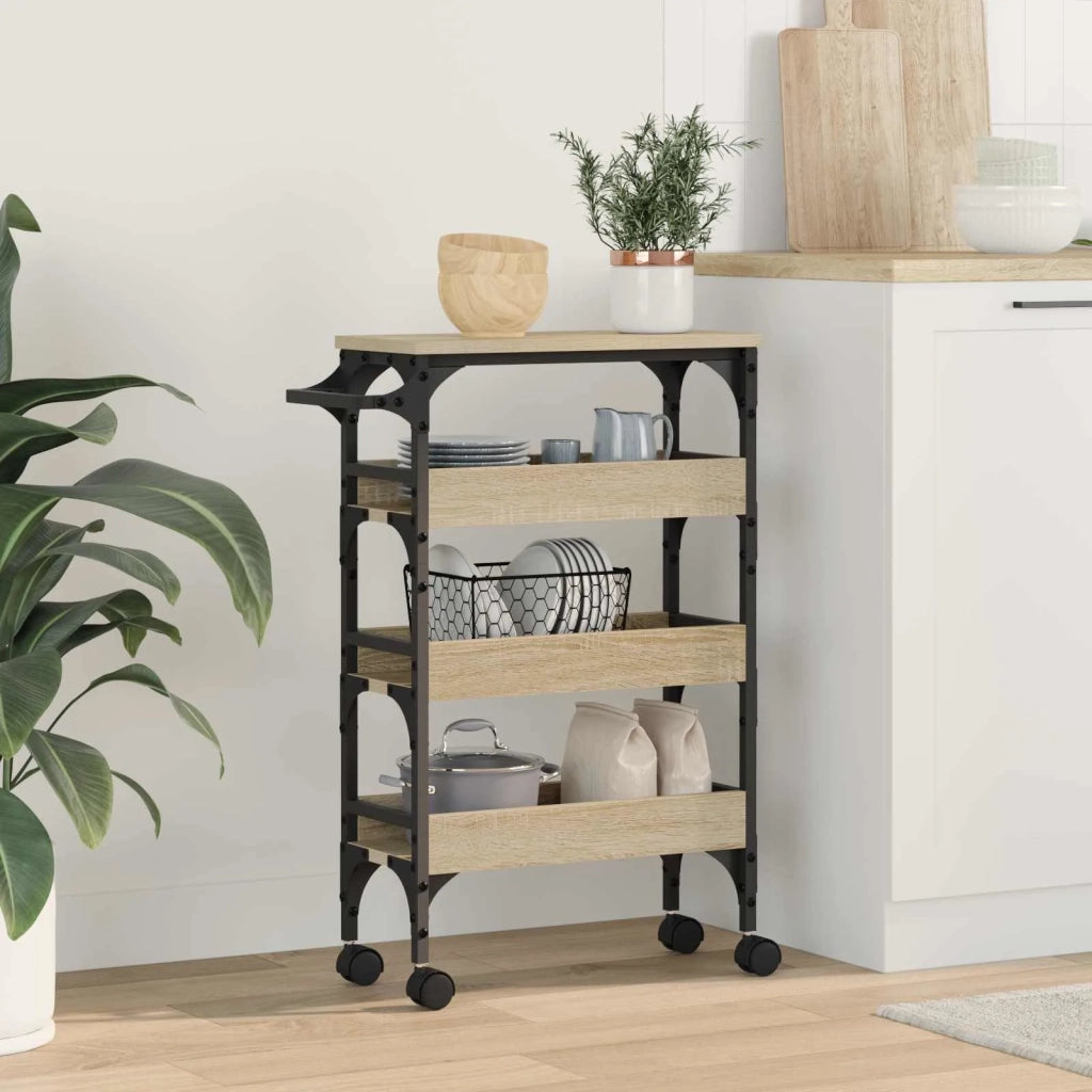 Carrello da Cucina Rovere Sonoma 53 x 20 x 76 cm 883019