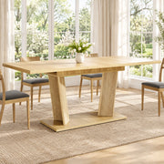 TAVOLO da pranzo allungabile 120-160 x 80 cm MDF Naturale e Marrone Chiaro