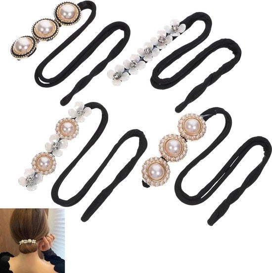 Accessori per acconciature a forma di perle - Magiche acconciature - 4 pezzi