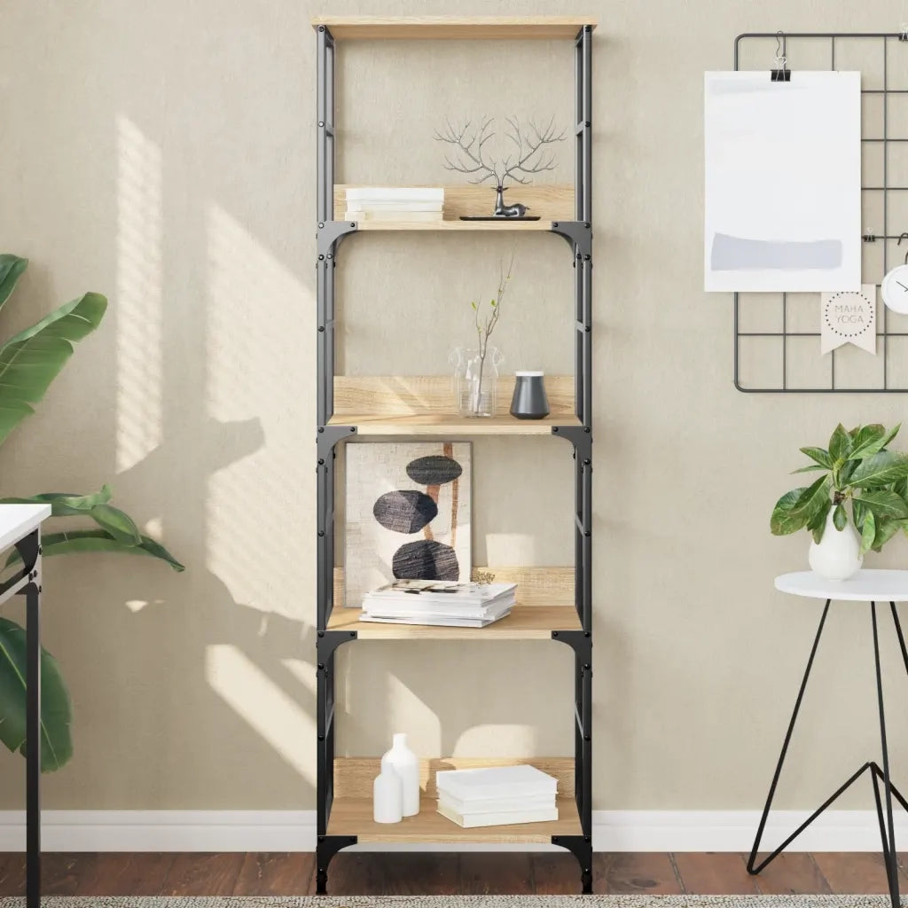 Libreria-Scaffale per Libri-Mobile di Stoccaggio Rovere Sonoma 50x33x153 cm in Legno Multistrato