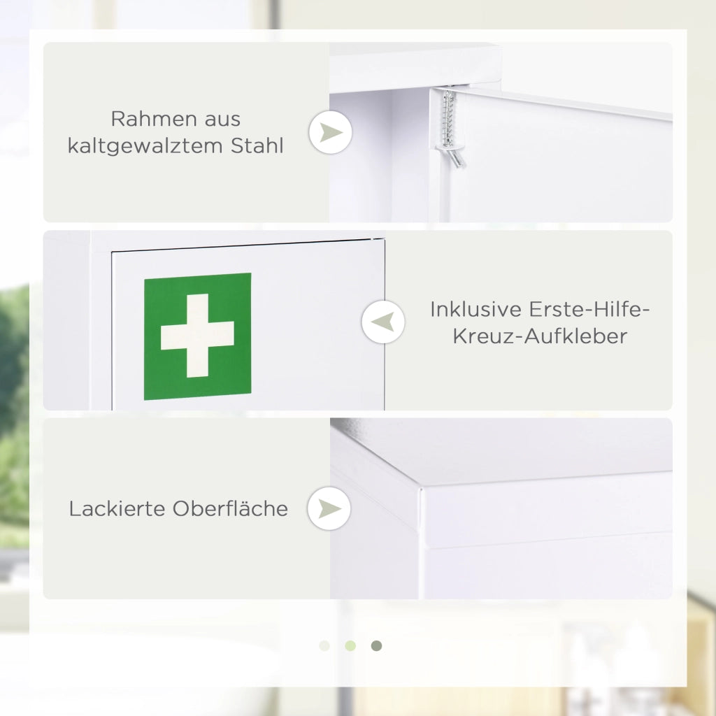ARMADIO MEDICINALE DA MURO 40x15x53,5 cm Acciaio Bianco
