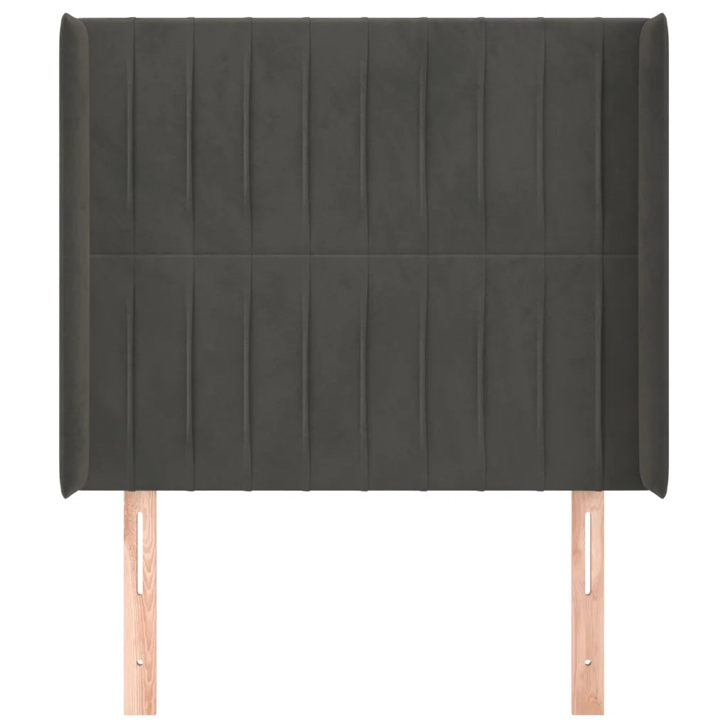 Testiera ad Orecchio Grigio Scuro 93x16x118/128 cm in Velluto 3119855