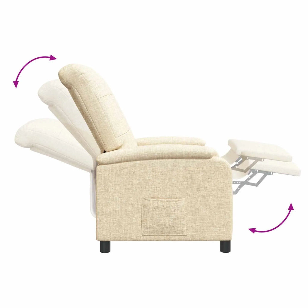 Divano Sedia-Poltrona reclinabile Crema Tessuto 416962
