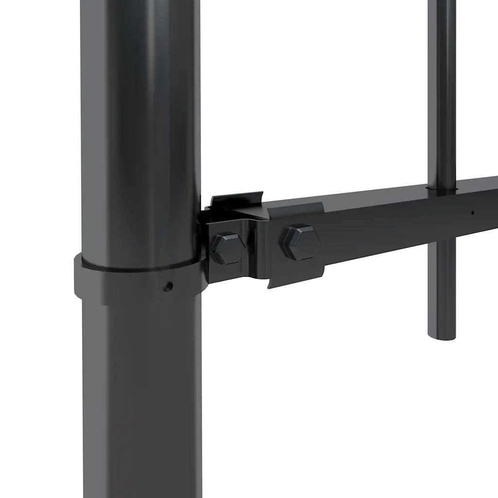 Recinzione da Giardino con Parte Superiore ad Anello in Acciaio 1172x150 cm Nero 277680