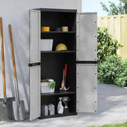 Armadio da Esterno Grigio e Nero 65x37x165 cm in PP 364201