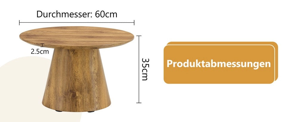 Tavolino da Caff¨¨ Rotondo ¨C MINIMAL ¨C Legno MDF, ?60x35 cm