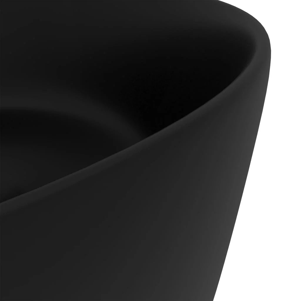 Lavandino da bagno rotondo di lusso 40 x 15 cm in ceramica nera opaca 02_0002761