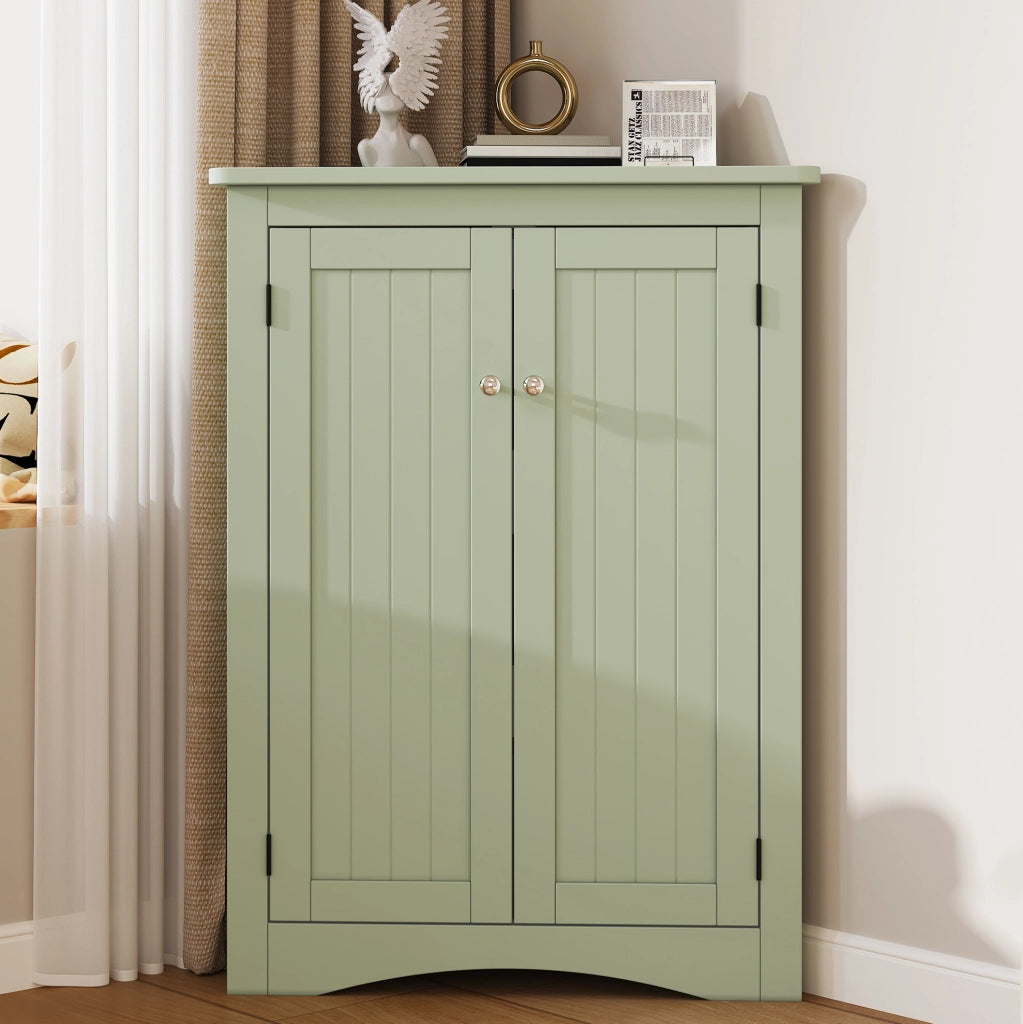Mobile angolare freestanding a 2 ante; 61;5 × 80 cm; MDF laccato verde