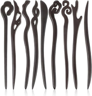 Set di spille per capelli 9 pezzi - Spille in legno - Spille per capelli vintage - Spille per capelli cinesi - Robuste e indeformabili - Capelli eleganti
