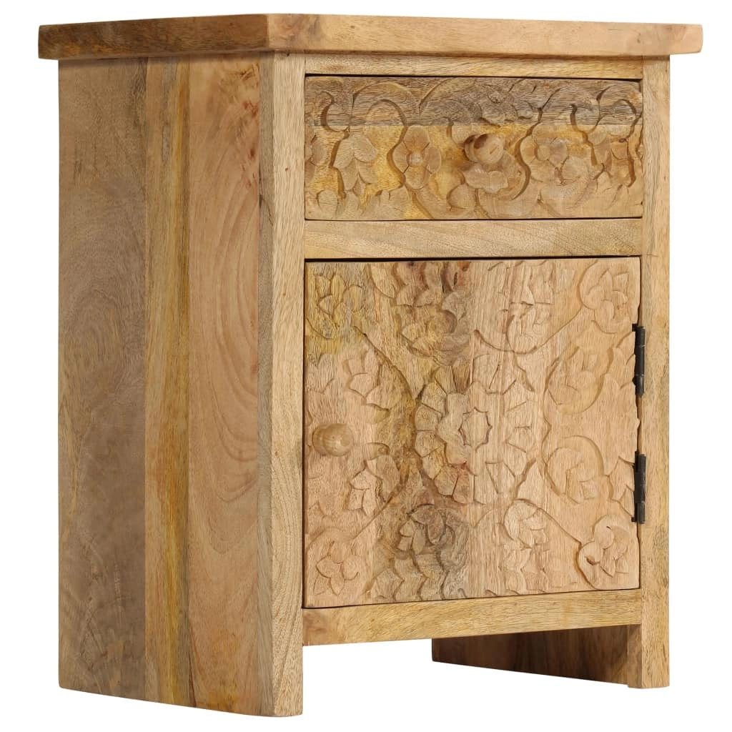Comodino cassettiera armadio mobili camera da letto in legno massello di mango 40 x 30 x 50 cm 1402082