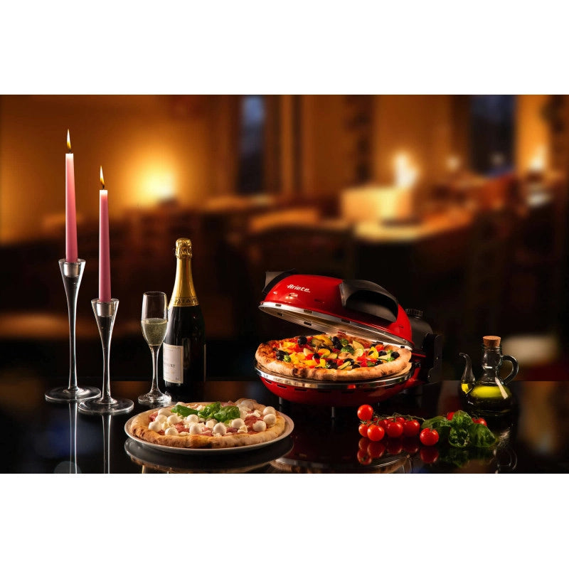 Forno Pizza - 4 Minuti - Piastra in Pietra Refrattaria - 1200W - Nero