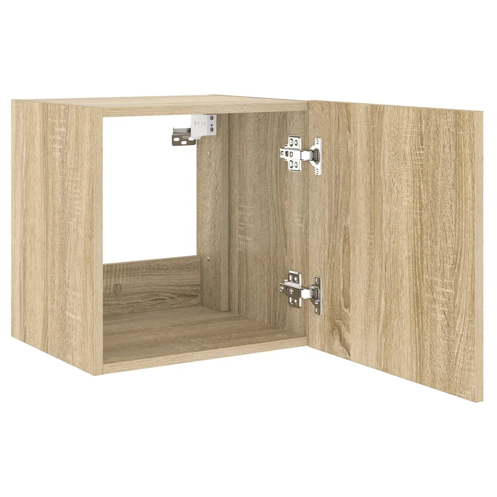 Mobile TV a Parete con Luci LED Rovere Sonoma 40,5x35x40 cm 837250