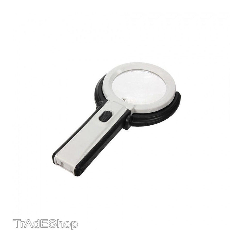 Trade Shop - Lente Di Ingrandimento Da Tavolo Lampada Con 10 Led Portatile 120 Mm A 28mm -