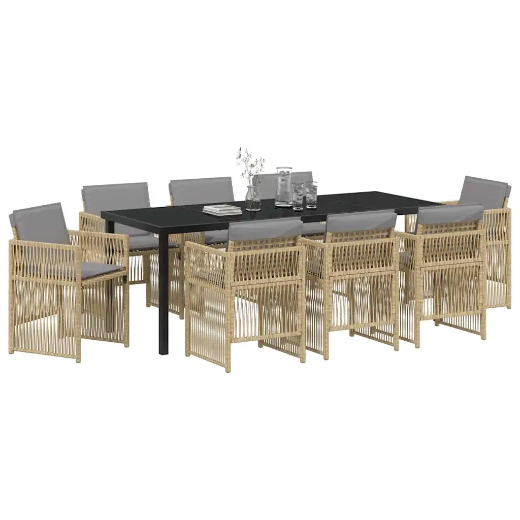 Set da Pranzo per Giardino 9 pcs Beige 3380672