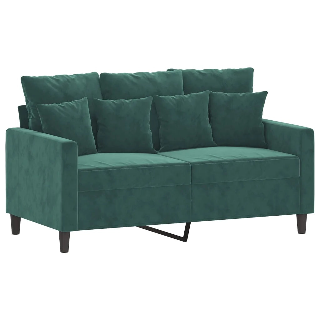 Set di Divani 4 pz con Cuscini Verde scuro in Velluto