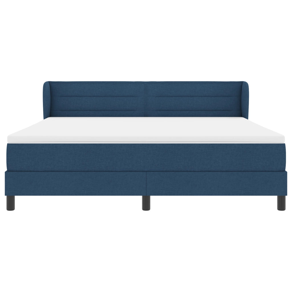 Letto Box Spring con Materasso Blu 180x200 cm Tessuto