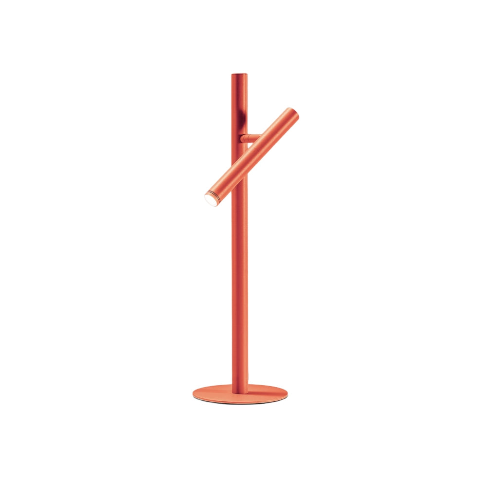 Lampada da Tavolo Gealuce GLS in Alluminio Arancio Bruciato - Lume LED 5,4W Orientabile con Dimmer Push, 3000K, Fascio 25°, IP20, Design Moderno