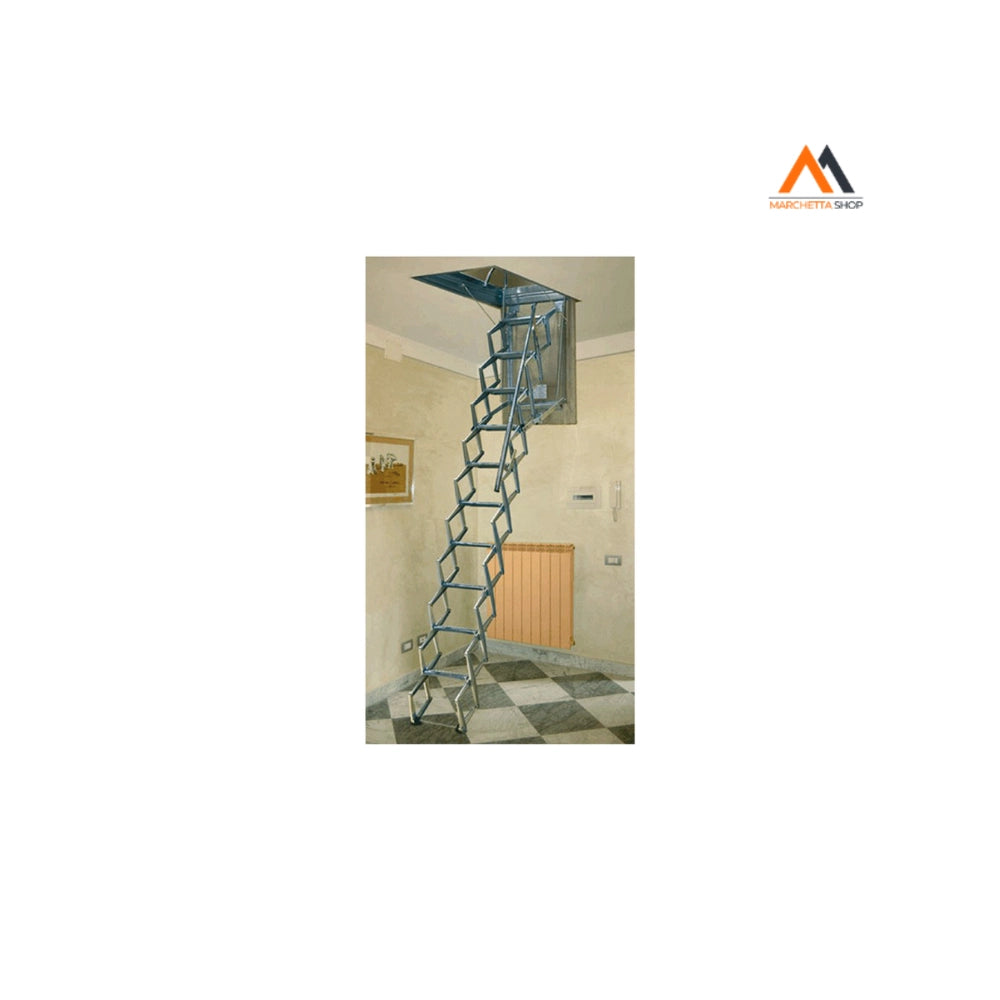 SCALA A PANTOGRAFO A SOFFITTO cm70x 90xH.mt 3 - 11 gr.