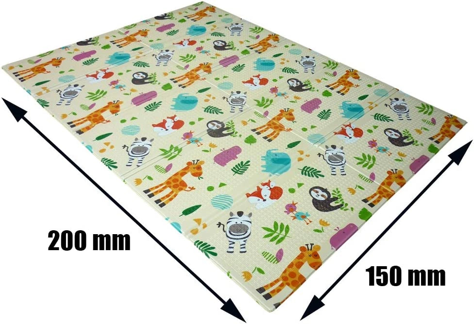 Tappeti Gioco Bambini dimensione 200x150x1cm Tappeto per Bambini Pieghevole Tappetino Schiuma Pavimento Antiscivolo