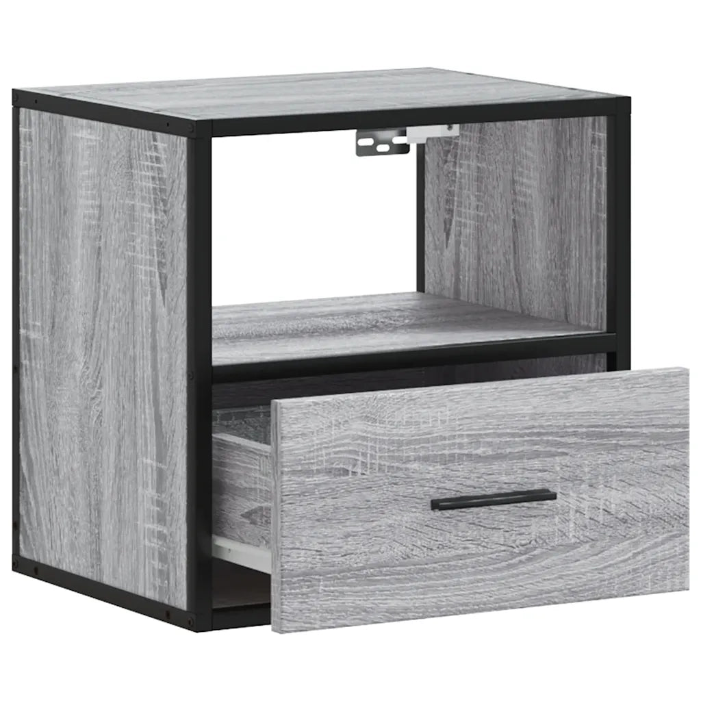 Comodino a Muro Grigio Sonoma 40x31x39,5 cm 848740