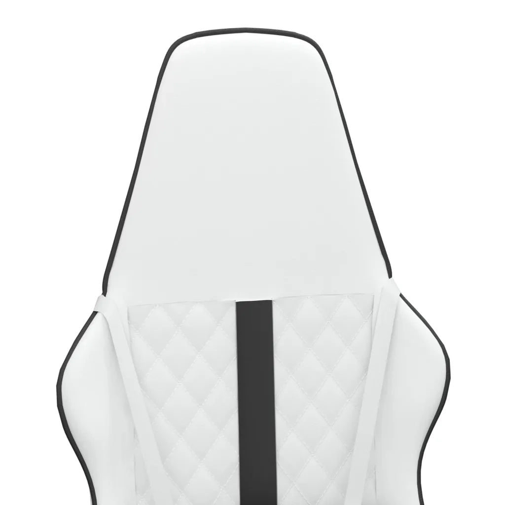 Sedia da Gaming | Sedia da e-sports Massaggiante Nera e Bianca in Similpelle