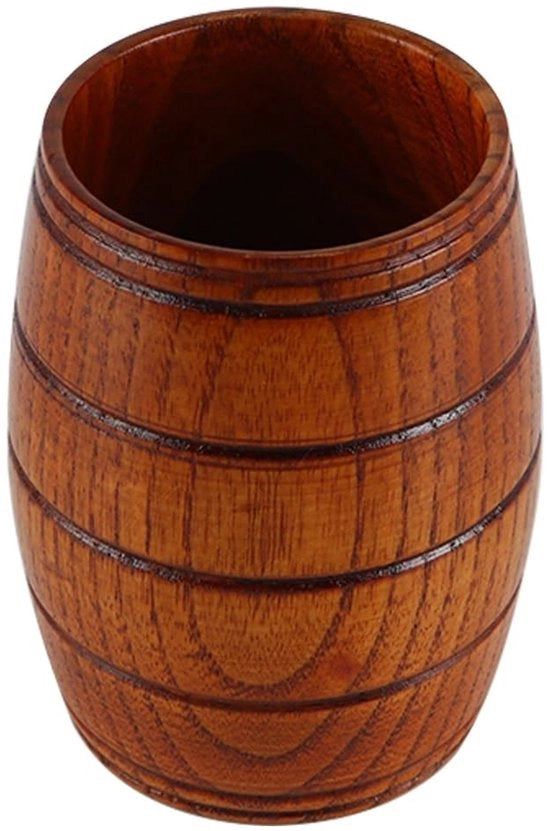 Pul Bier in Legno Manufatto a Mano - Bicchiere da Birra 180 ml - Bicchiere in Legno Naturale - Resistentente ai Choc - Liscio a Perfezione