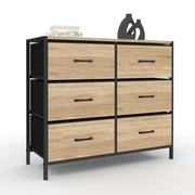 IDMarket - Cassettiera in tessuto a 6 cassetti UTAH 80 cm mobile contenitore di design industriale
