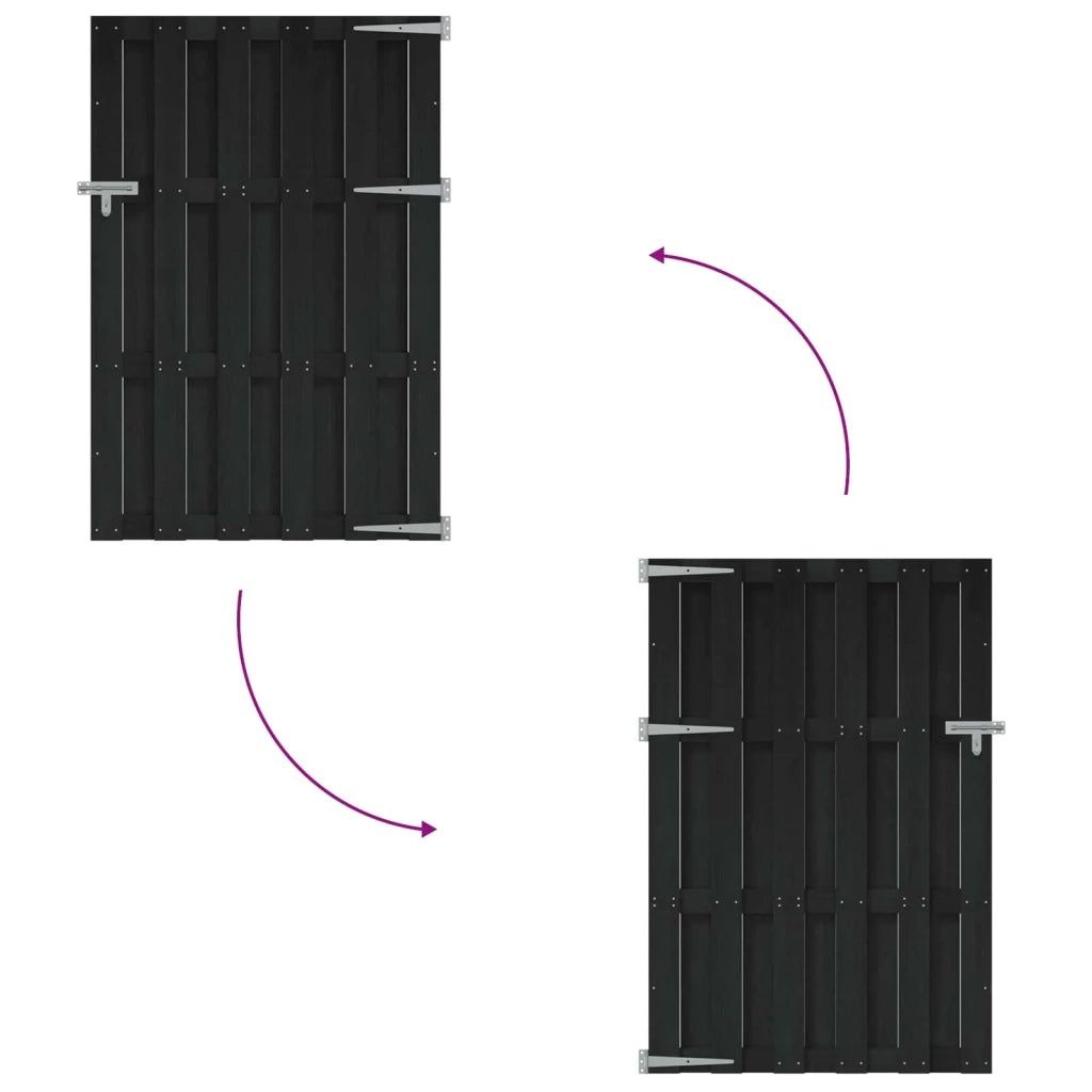 Cancello da giardino 100 x 150 cm WPC e Alluminio Nero 42039045