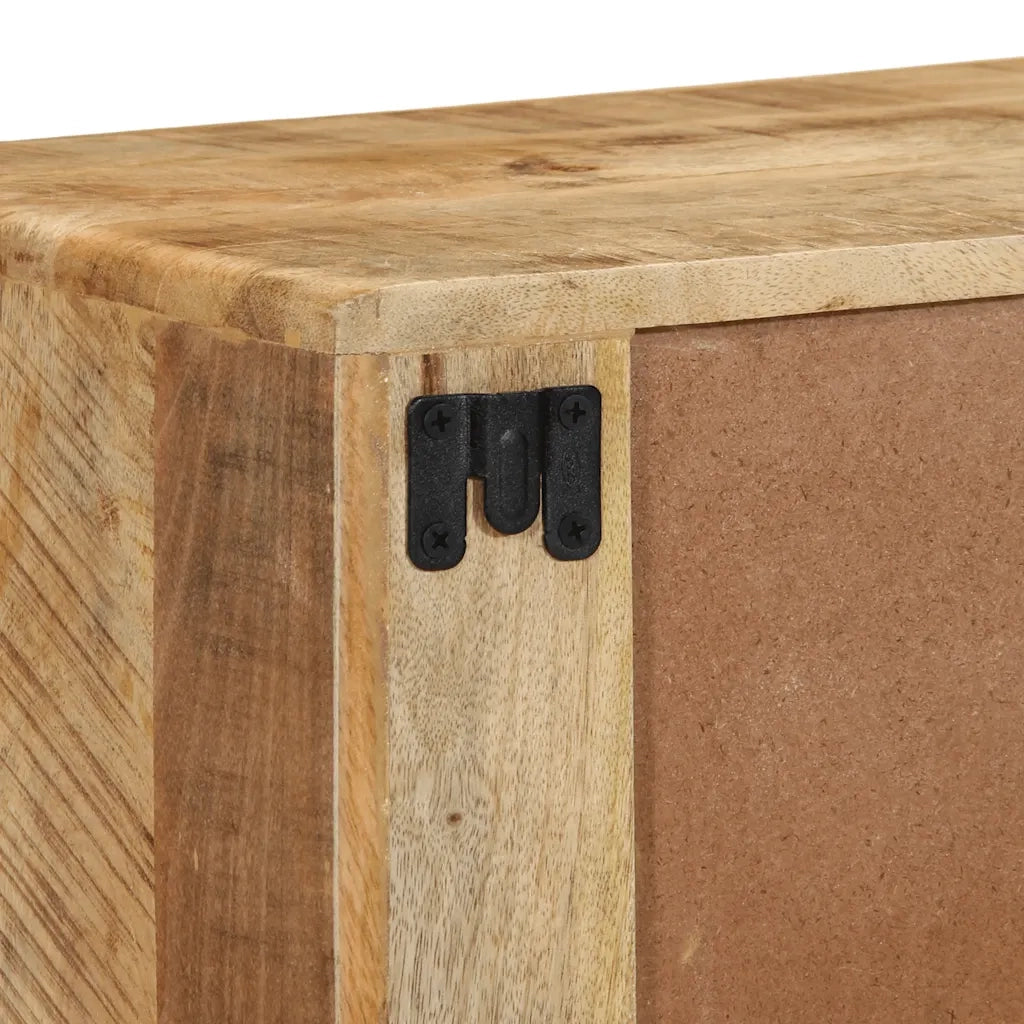 Mobile TV a Parete 100x32x25 cm Legno Grezzo Massello di Mango 4104525