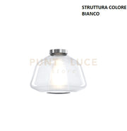 PLAFONIERA BIANCO VETRO ALPHA TRASPARENTE 1176BI-PL1 ALPHA-TR