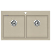 Lavello da cucina in granito beige a doppia vasca 02_0002336
