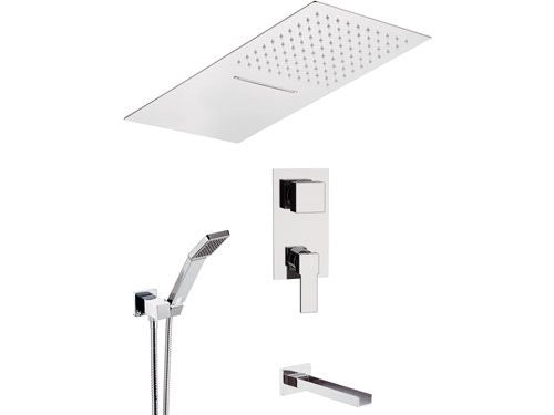 Set doccia con soffione ultrapiatto - serie qubika cascata