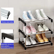 Scaffale per scarpe, ripiano a 3 livelli, con spazio per gambe, ripiano leggero per scarpe, organizzatore, scaffale per scarpe sottile e stabile per armadio, ingresso, hall.