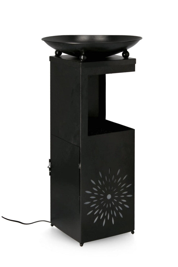 Fontana con Led 40,5x40,5x78 cm in Metallo Yuki Nera