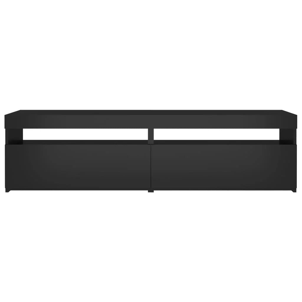 Mobile TV multimediale scaffale TV credenza mobile TV sala da pranzo soggiorno camera da letto 2 pezzi con luci LED 75 x 35 x 40 cm nero 02_0028574