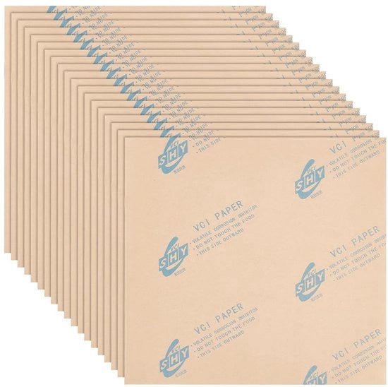 Papier anti- corrosione 60 fogli - 30x30 cm - Resistente all'umidità - Resistente alla ruggine - Carta di carta neutra - Leggera per archiviazione e imballaggio - Carta corrosione resistente