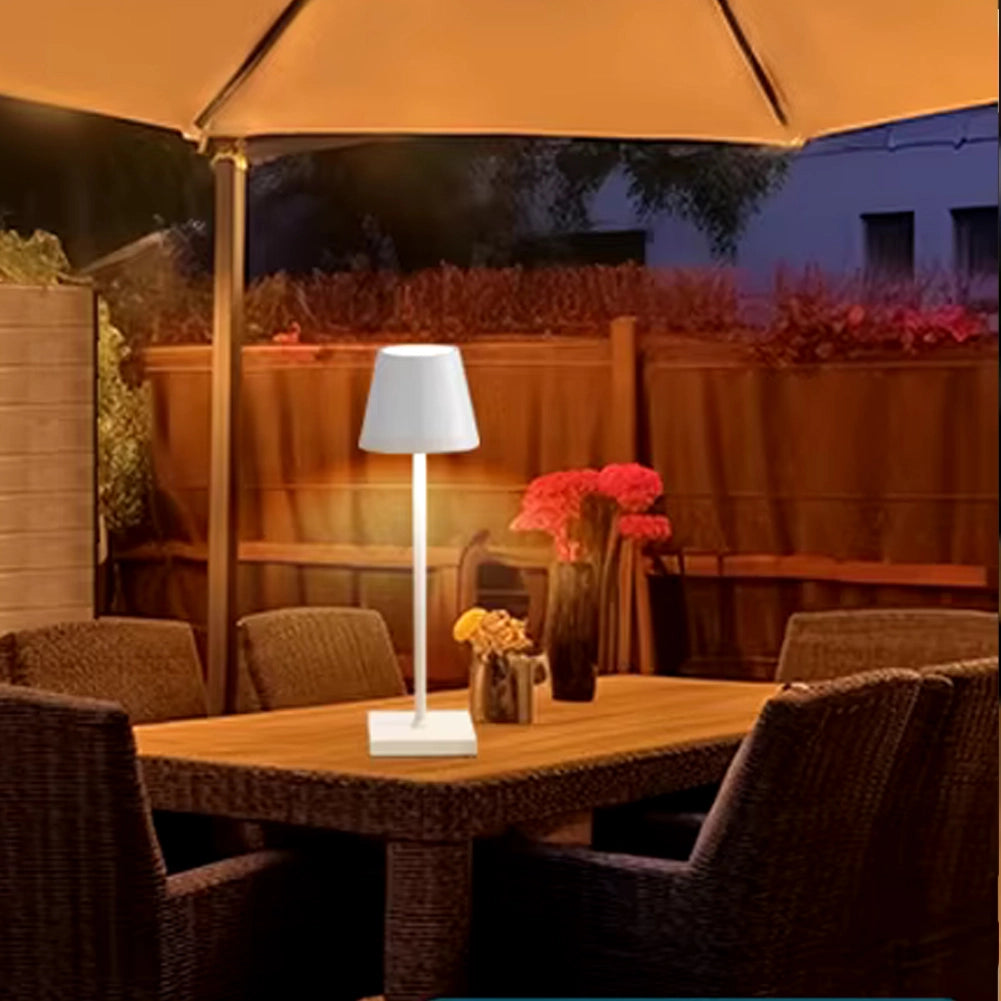 Lampada Touch da Tavolo Bianca Ricaricabile USB con Luce Dimmerabile 10.5x26.5cm