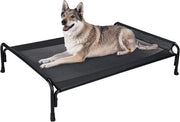 Letto Elevato per Cani - Culla per Cani in Piedi per Cani Grossi - Rete Lava e Asciuga - Suola Antiscivolo - Utilizzo Indoor Outdoor - Nero Grande