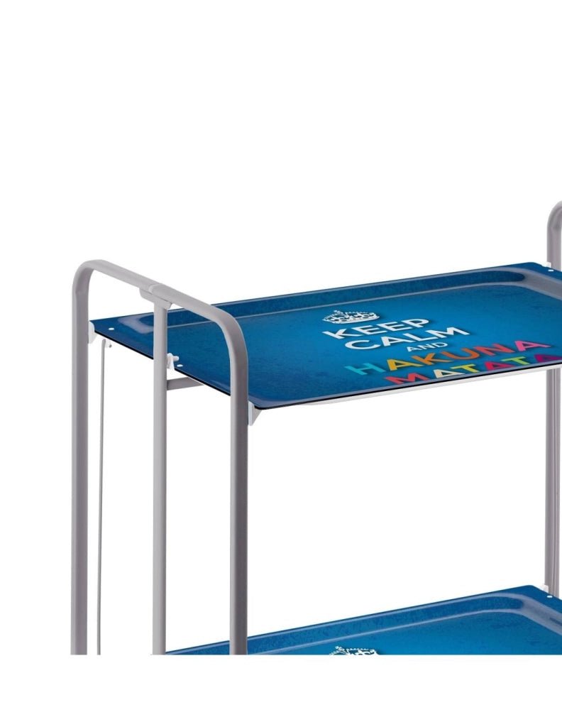 Carrello da cucina pieghevole grigio con ruote BAUHAUS 2 ripiani