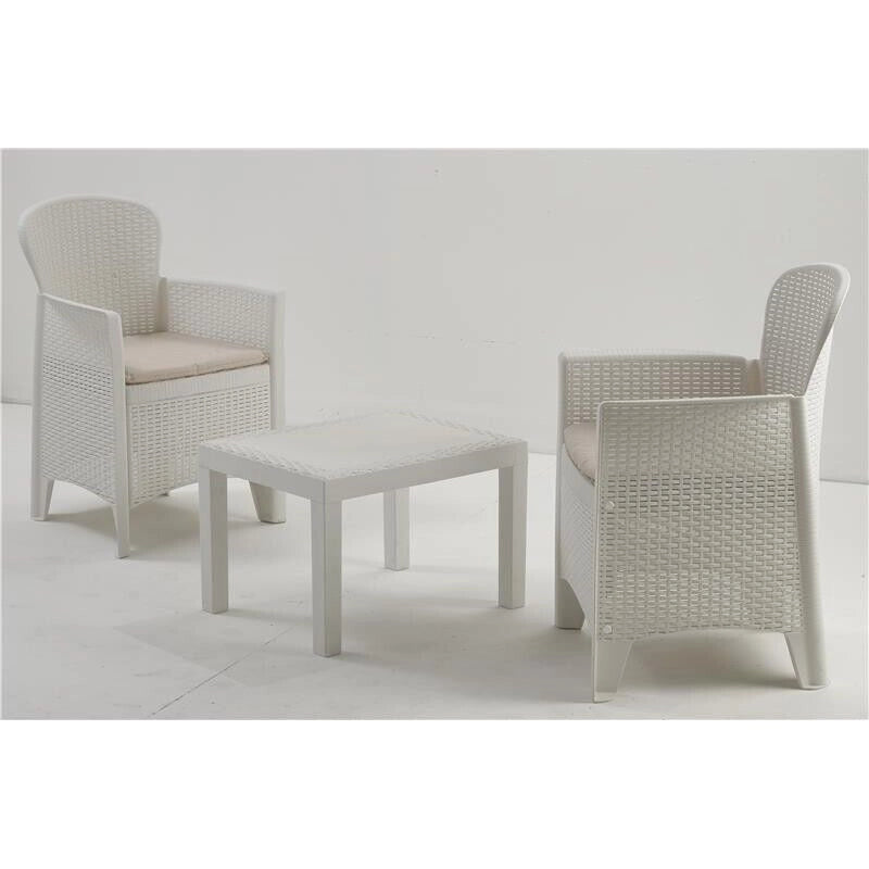 MAURY'S AKITA SALOTTO DA GIARDINO CON CUSCINI 3 PZ BIANCO