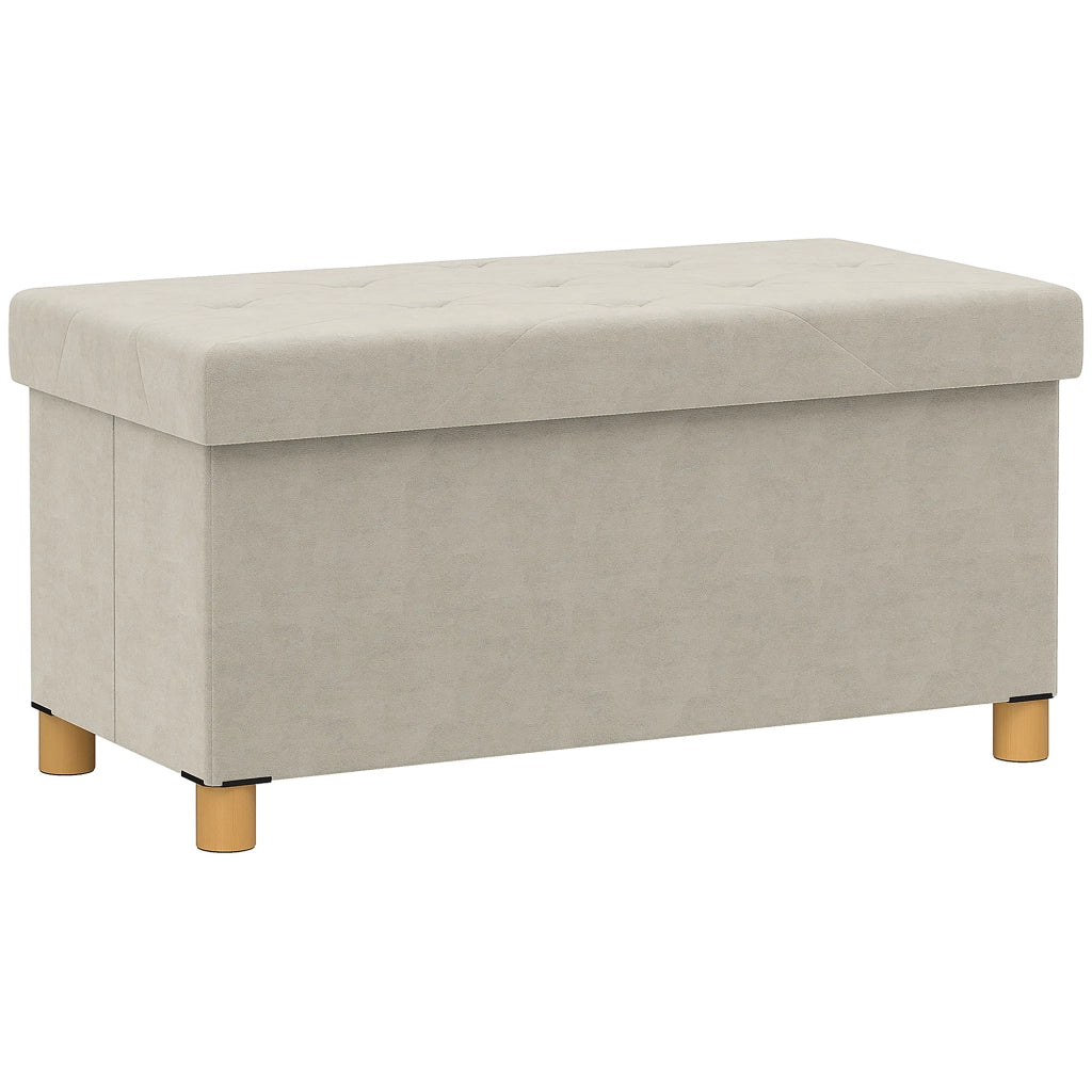 Panca Contenitore Pieghevole ¨C zephmum ¨C Crema 76x38x38cm