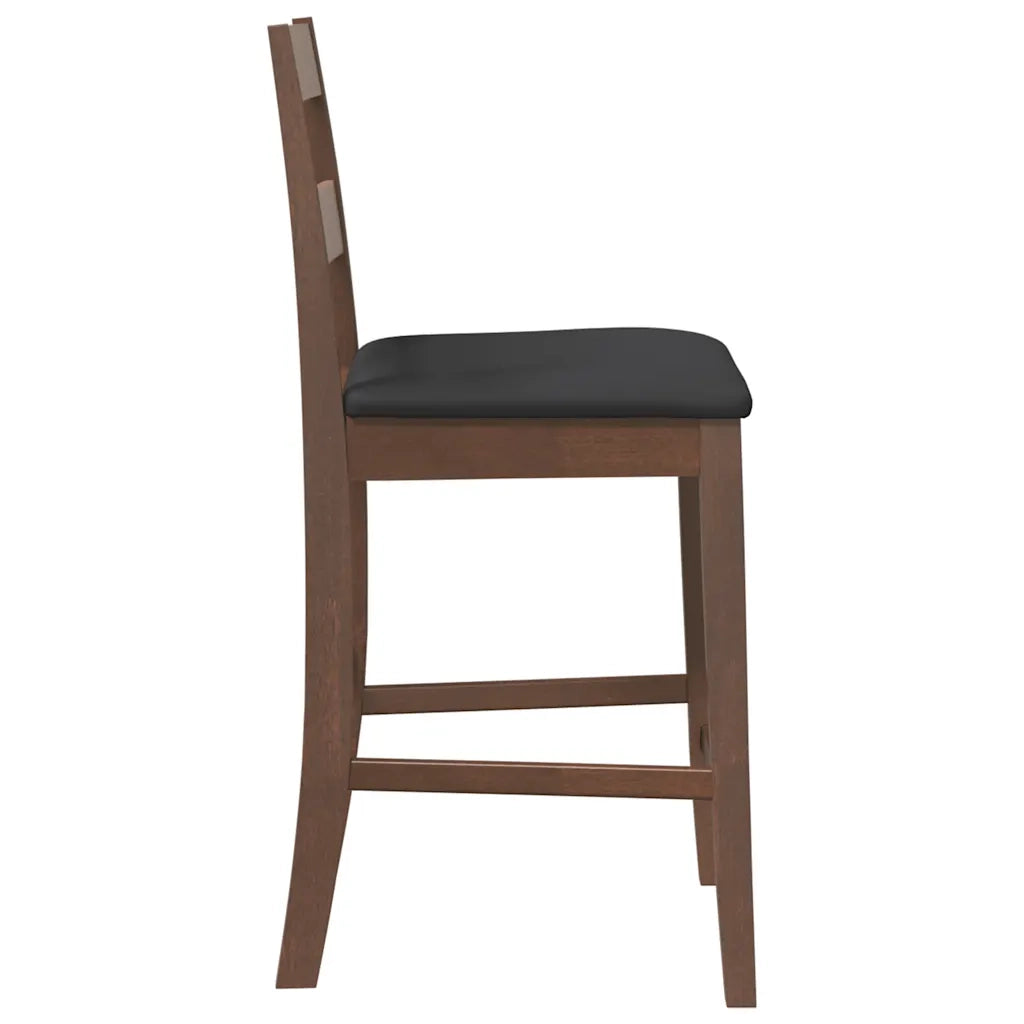 vidaXL Sgabelli da Bar con Cuscini 2pz Marrone Legno Massello di Hevea