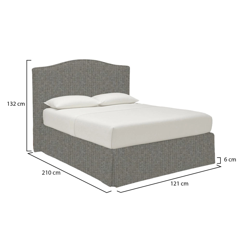 Batley, Letto Singolo Sfoderabile Made in Italy, Grigio Cenere