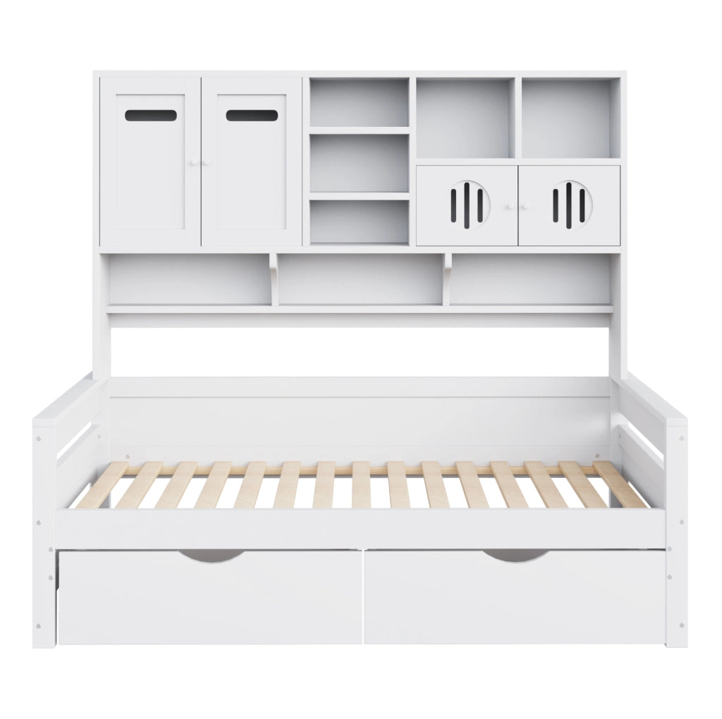 Letto multifunzione 90x200 cm con contenitore e cassetti