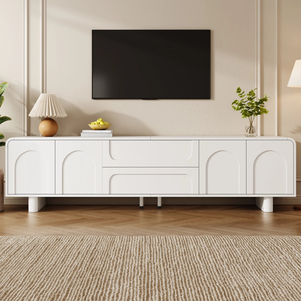 MOBILE TV 180x40x46 cm Bianco MDF e pannello truciolare