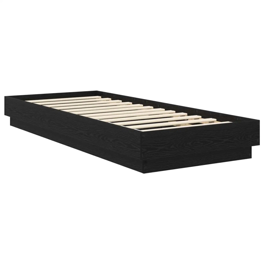 Struttura letto a pavimento Rovere Nero 80 x 200 cm