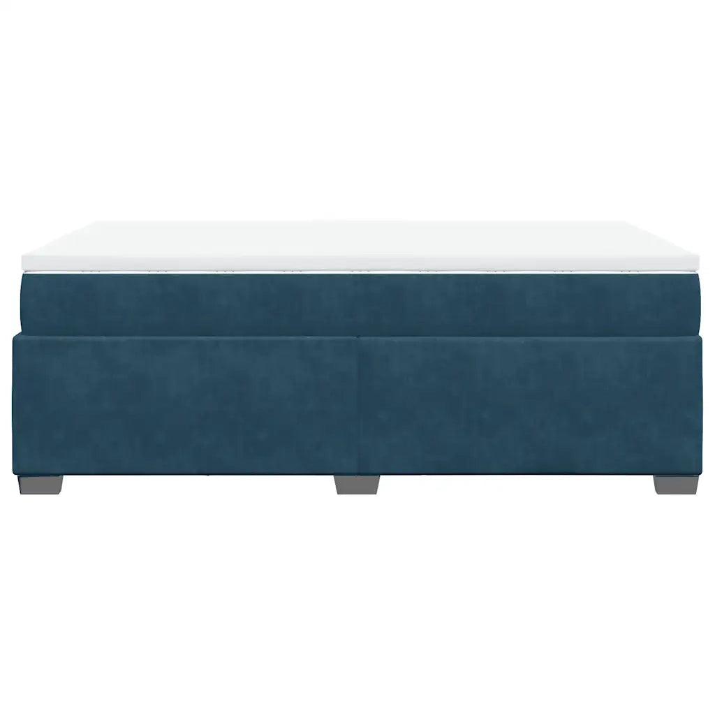 Giroletto a Molle con Materasso Blu Scuro 120x200 cm in Velluto 3285279